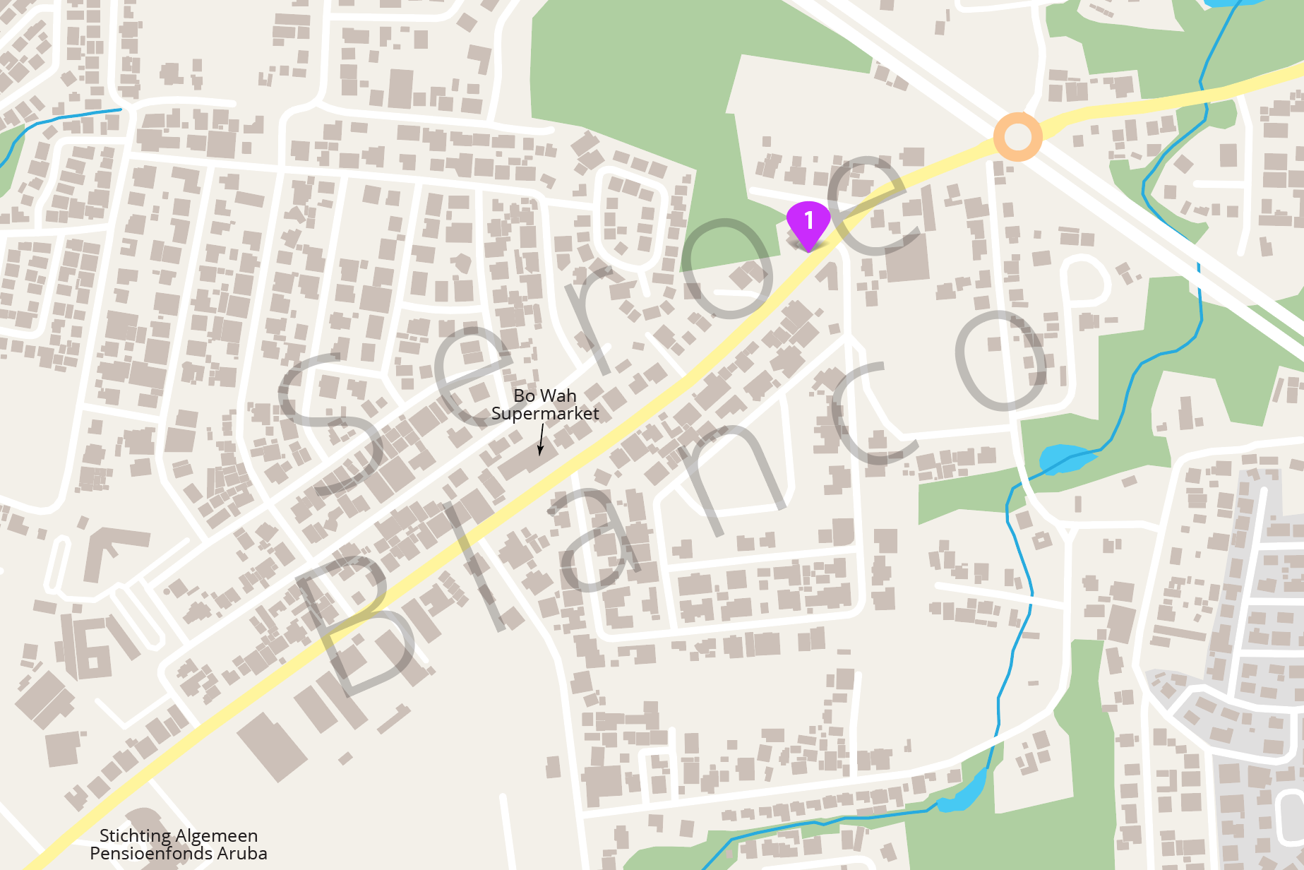 Map location for Seroe Blanco billboard face 1-1